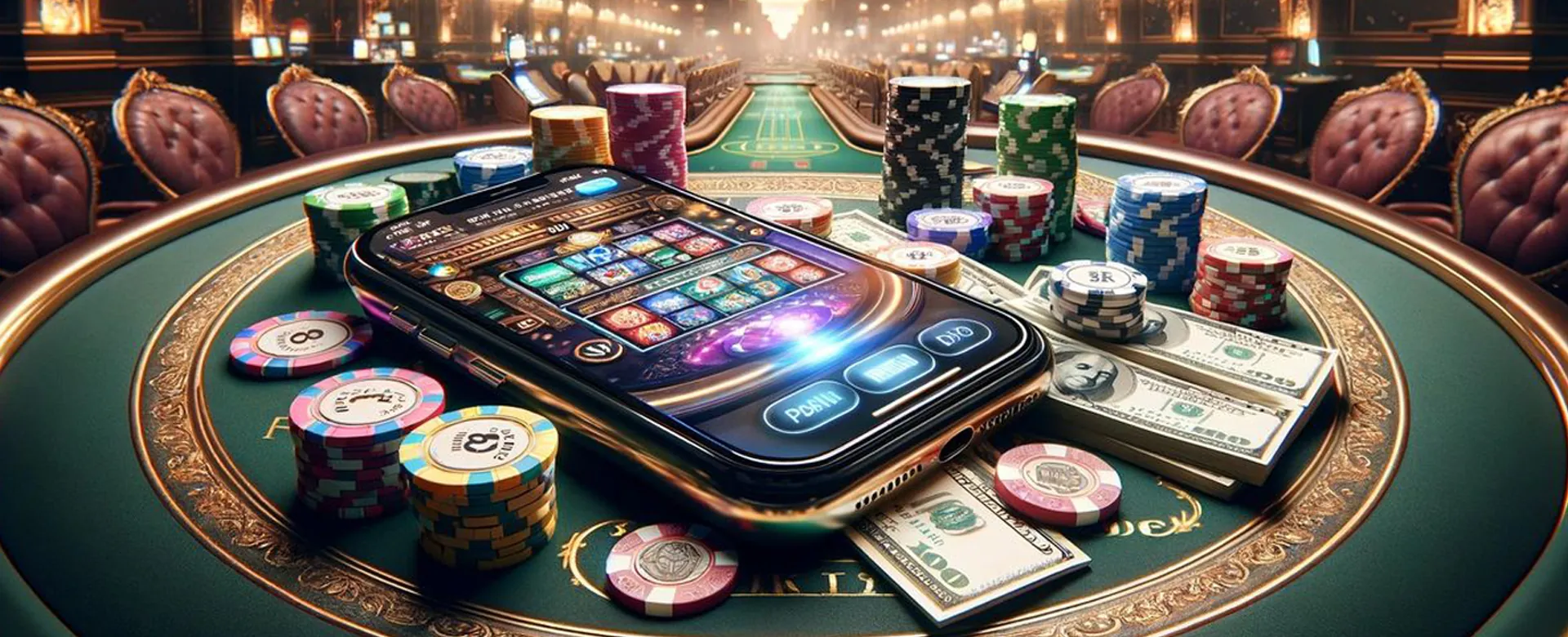 Dynamic shot of a live dealer game table, emphasizing fairplay and luxury